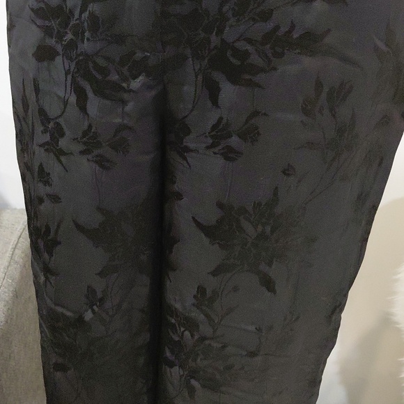 Zara Black Floral Jacquard Wide-Leg Pants - Picture 7 of 8